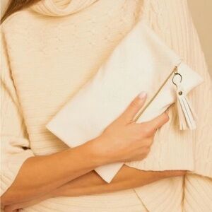 Chic Cream Wristlet Clutch